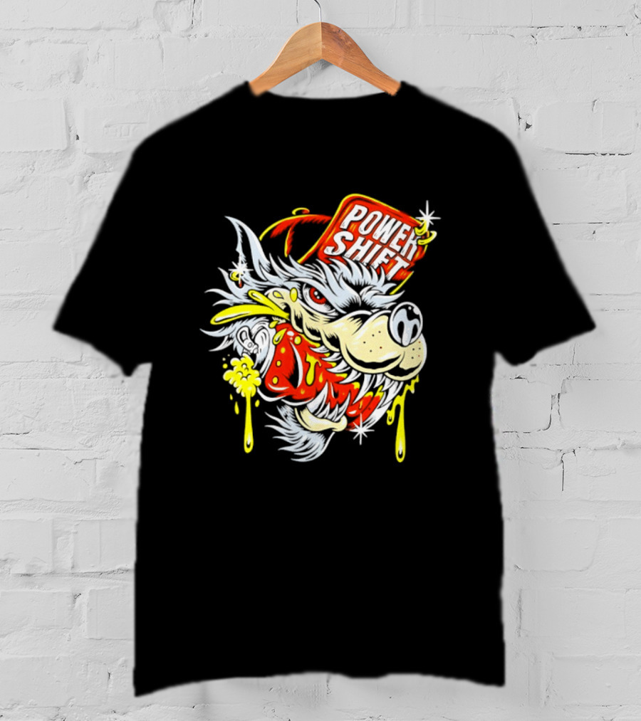 Power Shift Wolf Streetwear Urban Style Clothing T-Shirt