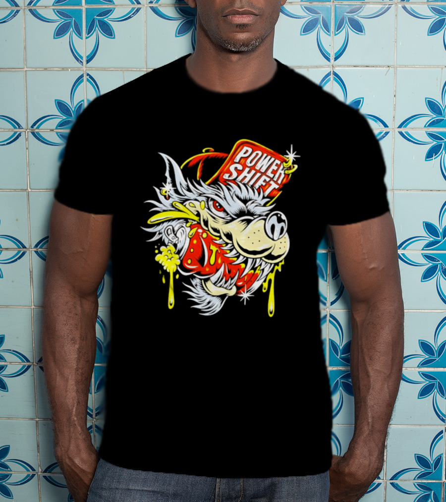 Power Shift Wolf Streetwear Urban Style Clothing T-Shirt