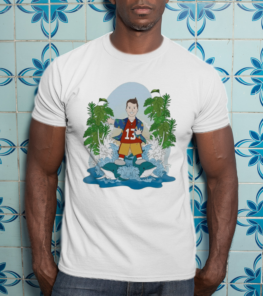 Brock Purdy 13 Surfing Dolphins Tropical Paradise Adventure T-Shirt