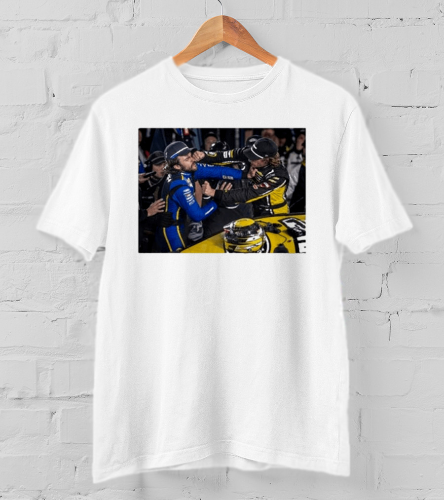 Carson Hocevar Vs Ryan Blaney NASCAR Fight Racing Rivalry Scene T-Shirt
