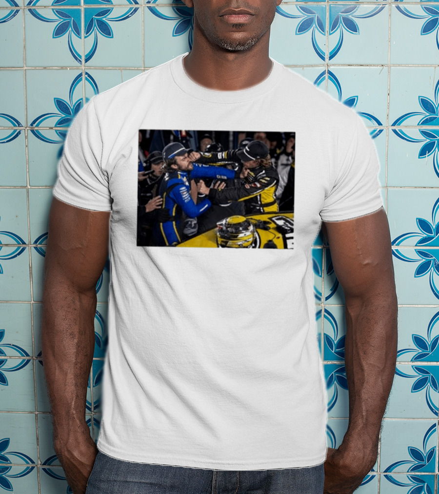 Carson Hocevar Vs Ryan Blaney NASCAR Fight Racing Rivalry Scene T-Shirt