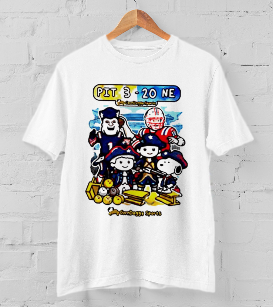 PIT 3 Vs 20 NE Patriots Snoopy Cartoon CornDoggy Sports Game Day T-Shirt
