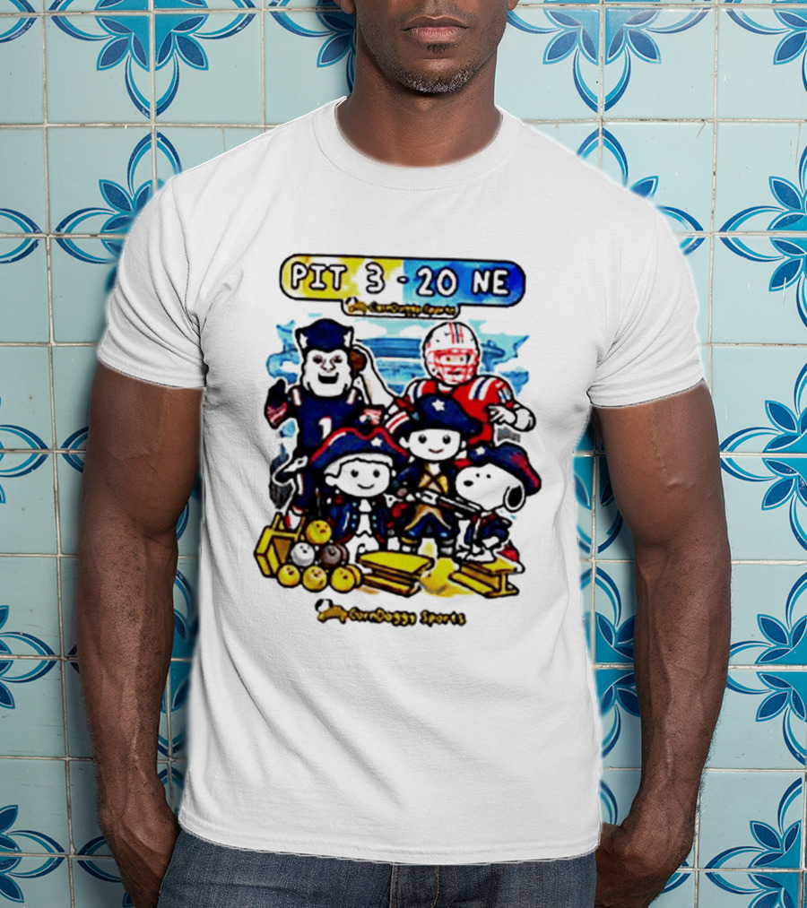 PIT 3 Vs 20 NE Patriots Snoopy Cartoon CornDoggy Sports Game Day T-Shirt