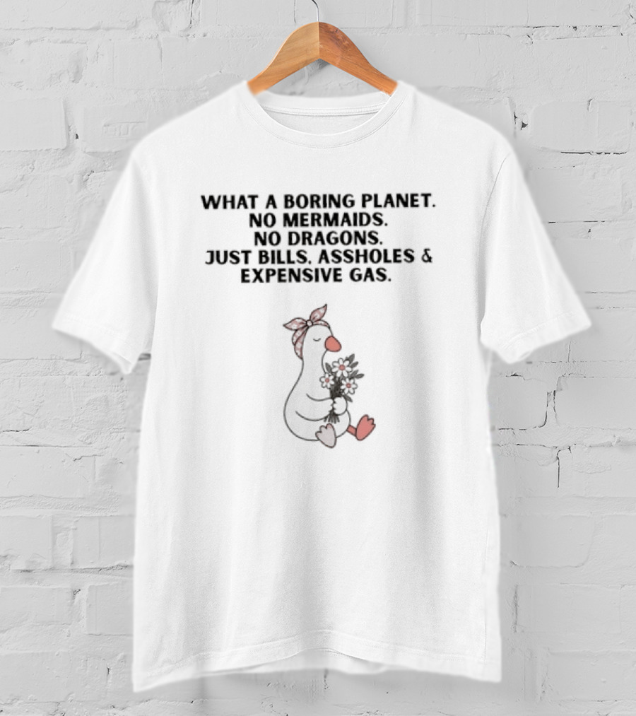 What A Boring Planet No Mermaids No Dragons Just Bills Assholes And Expensive Gas T-Shirt