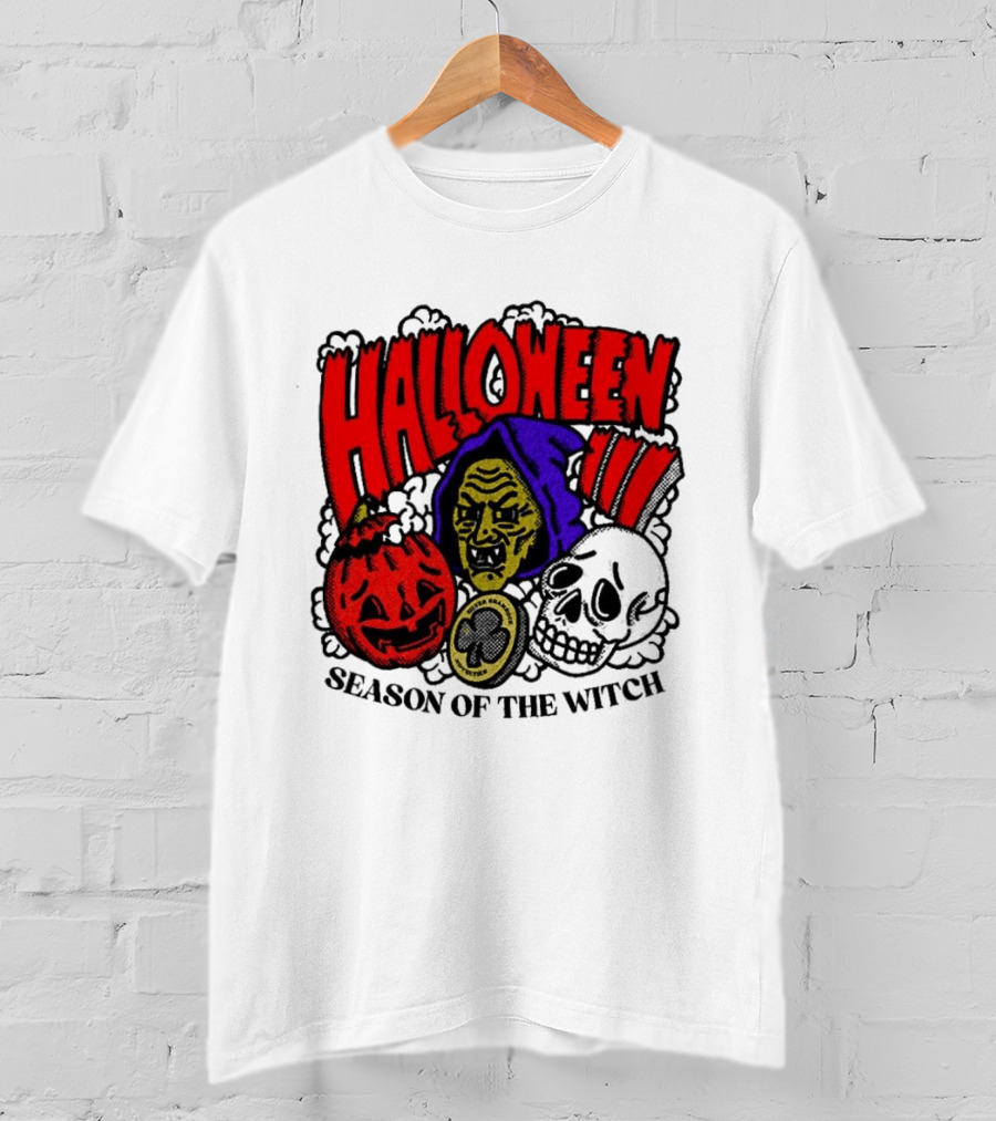Halloween Season Of The Witch Pumpkin Skull T-Shirt