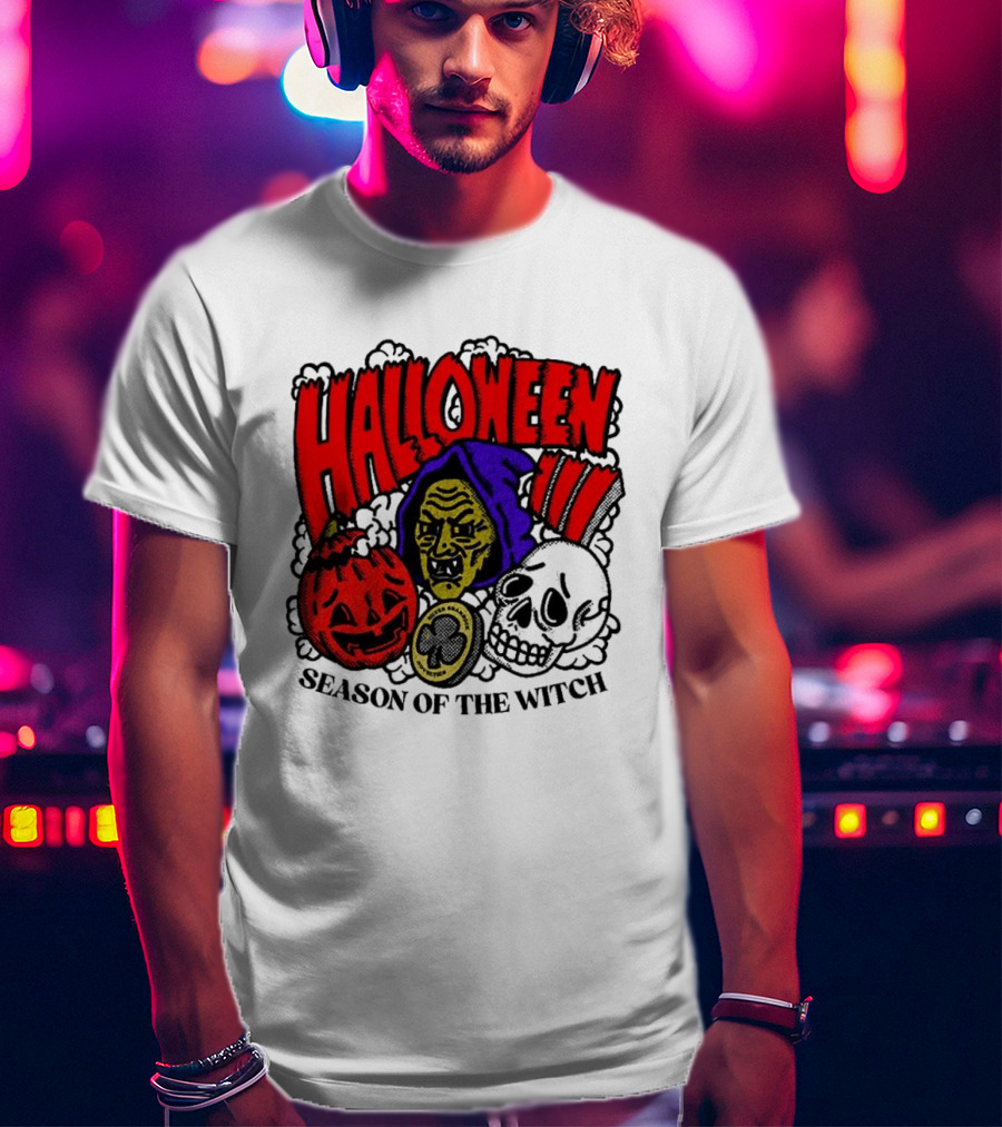 Halloween Season Of The Witch Pumpkin Skull T-Shirt