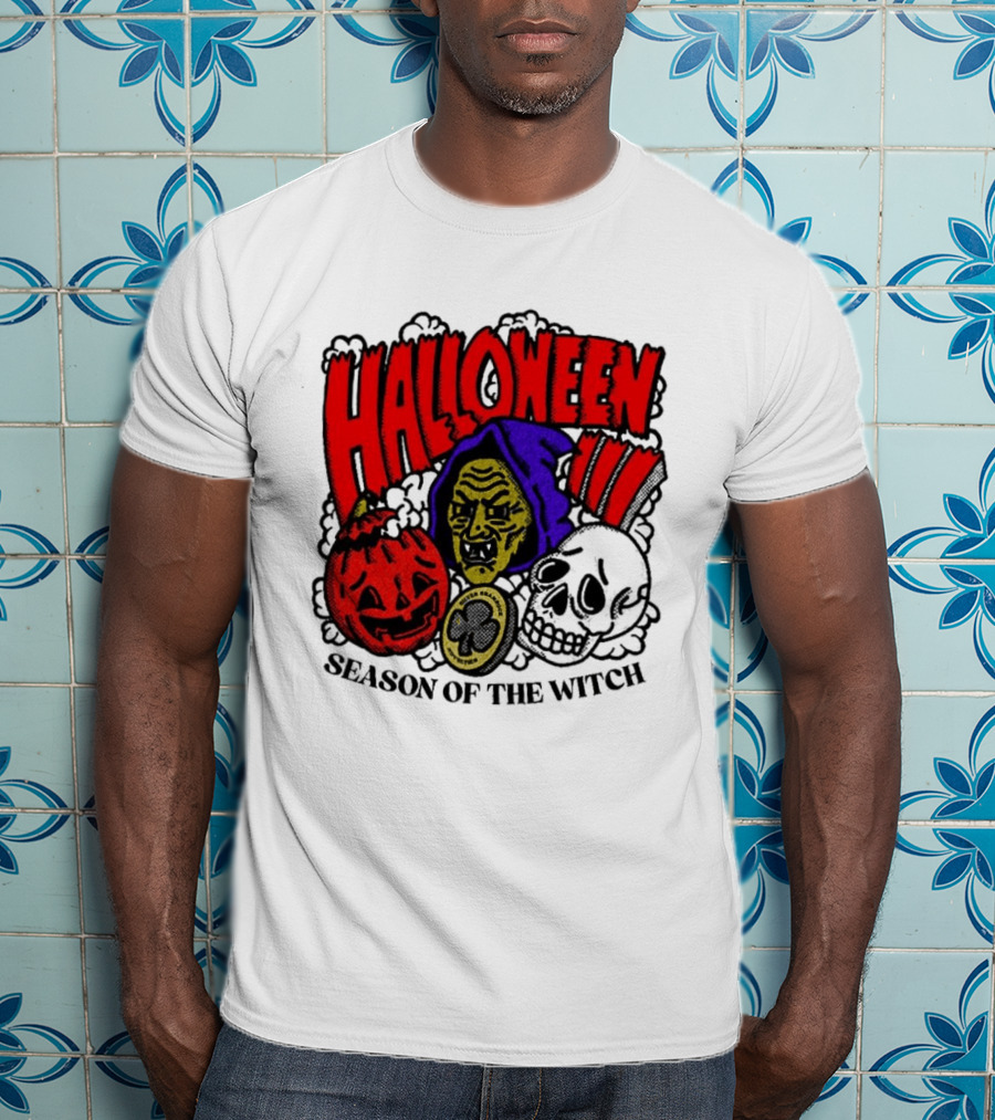 Halloween Season Of The Witch Pumpkin Skull T-Shirt