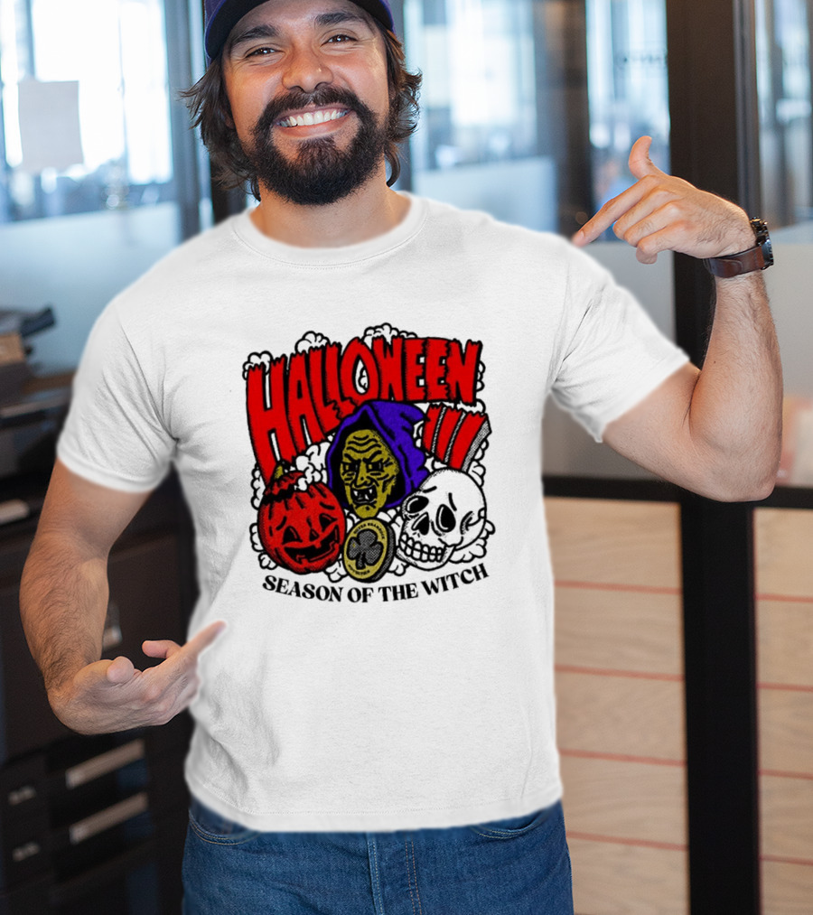 Halloween Season Of The Witch Pumpkin Skull T-Shirt