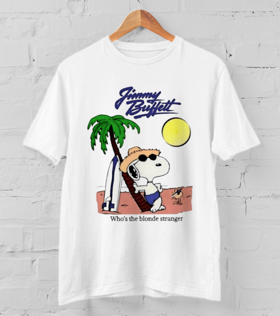 Jimmy Buffett Snoopy Who's The Blonde Stranger Surfing Palm Beach Moon T-Shirt