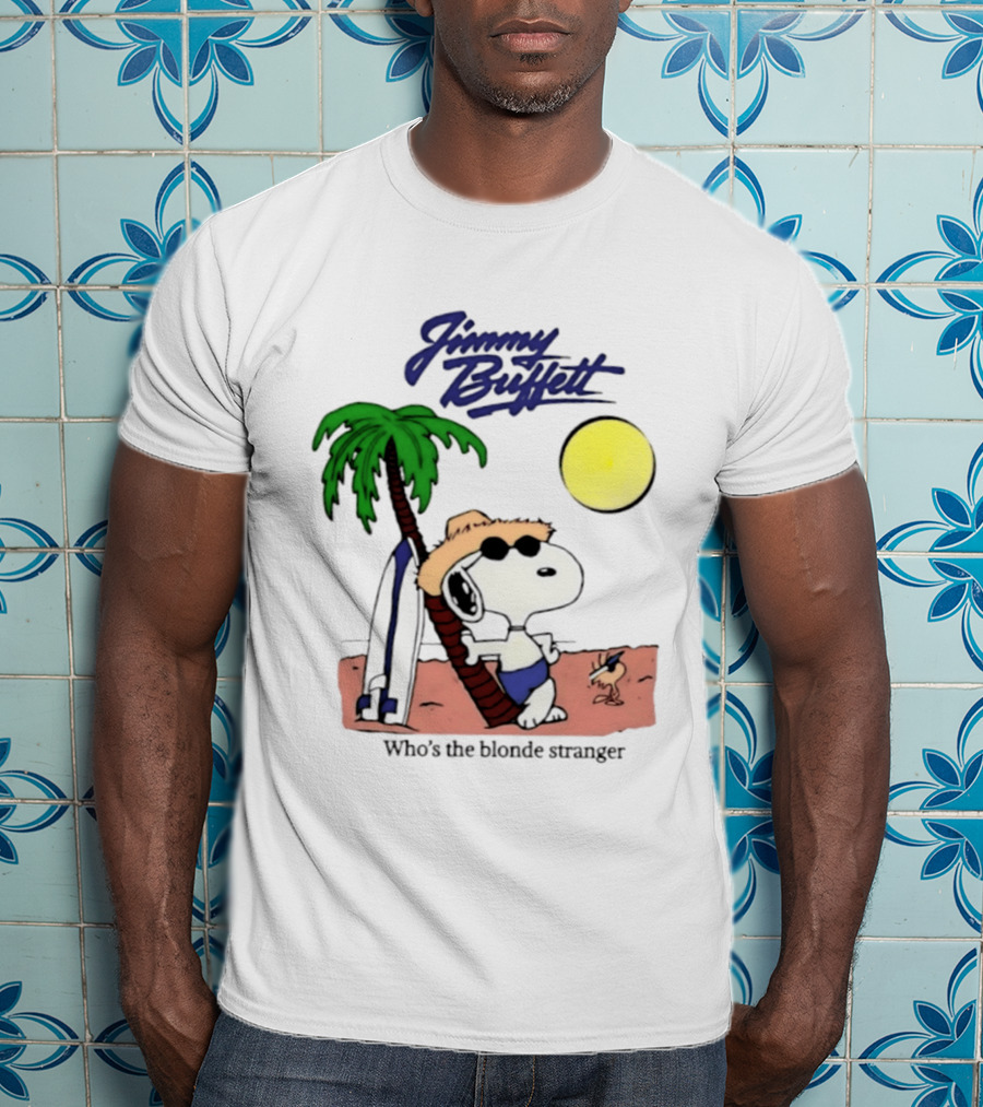 Jimmy Buffett Snoopy Who's The Blonde Stranger Surfing Palm Beach Moon T-Shirt