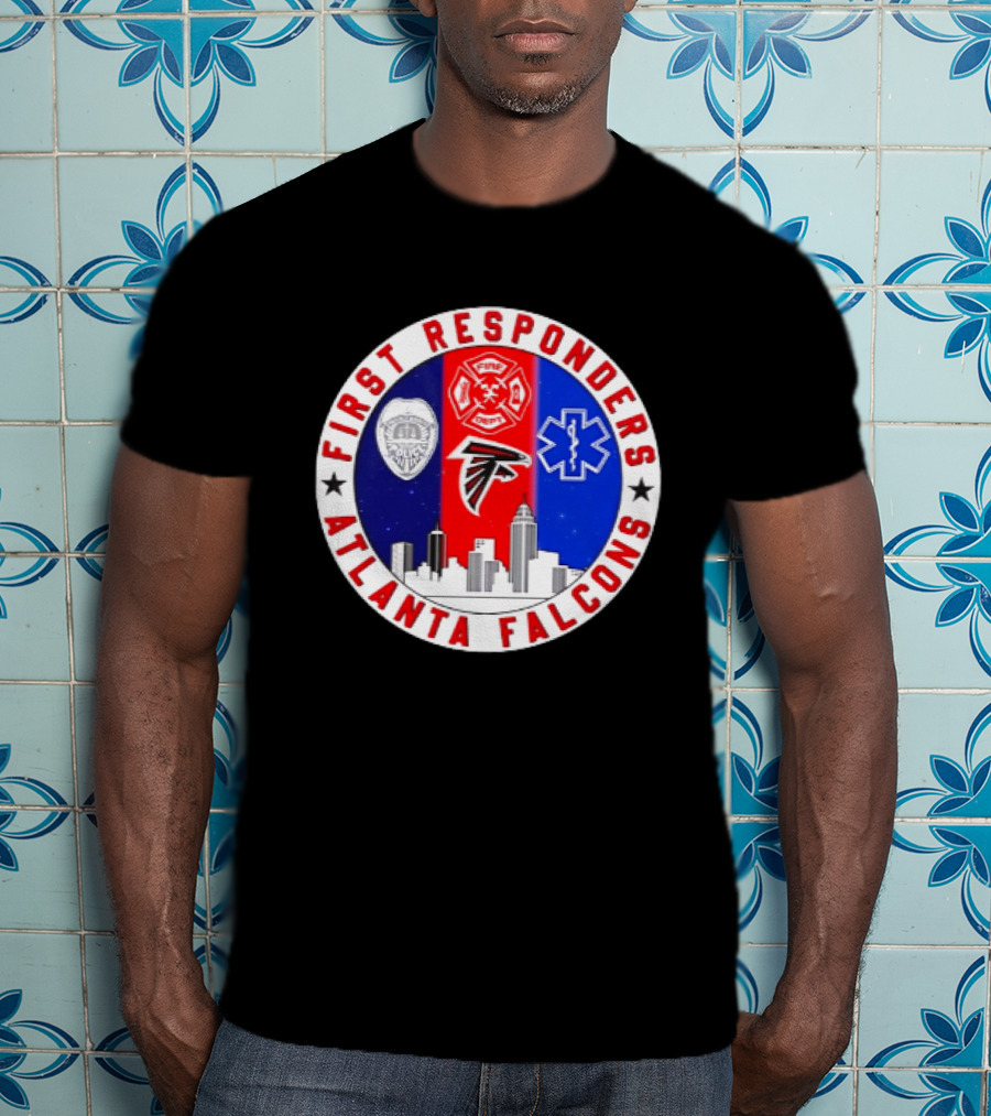 Atlanta Falcons First Responders 9.11 Never Forget Skyline T-Shirt