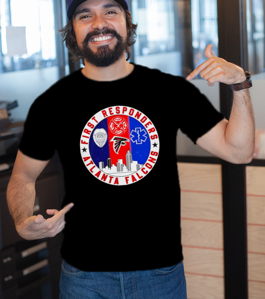 Atlanta Falcons First Responders 9.11 Never Forget Skyline T-Shirt