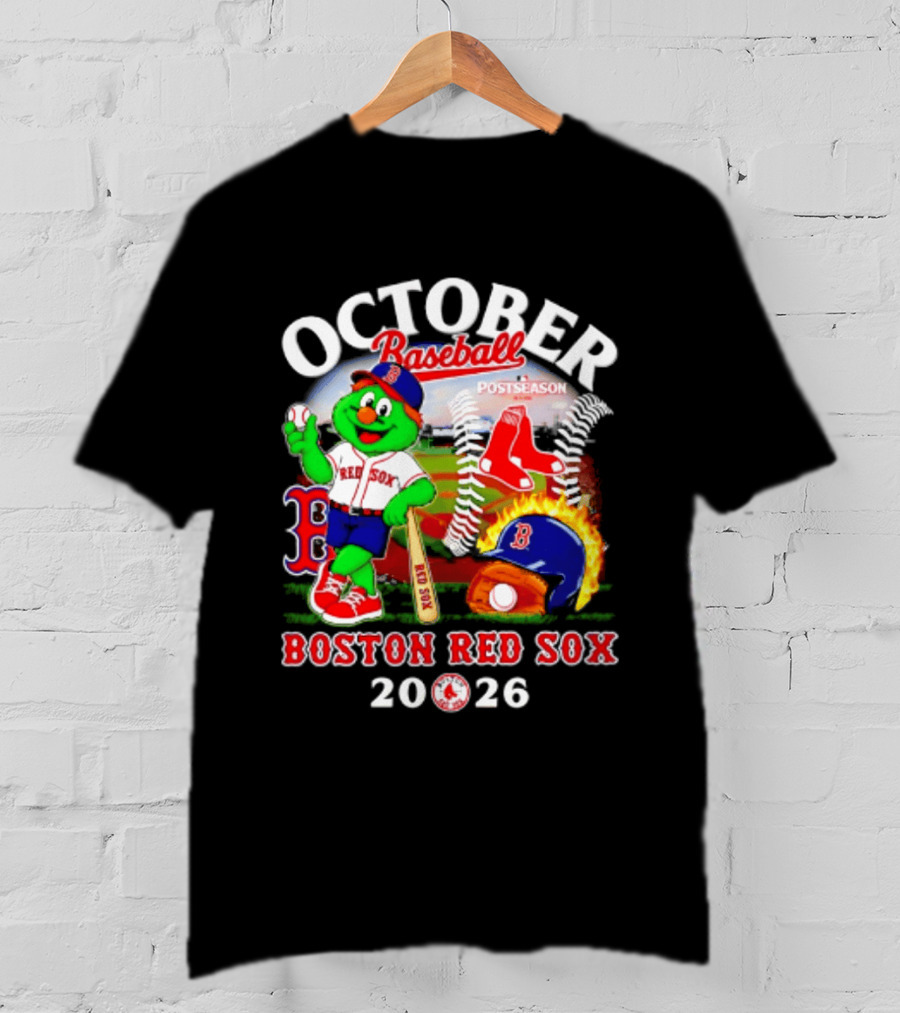 Boston Red Sox October Baseball Postseason 2026 Mascot Red Sox T-Shirt