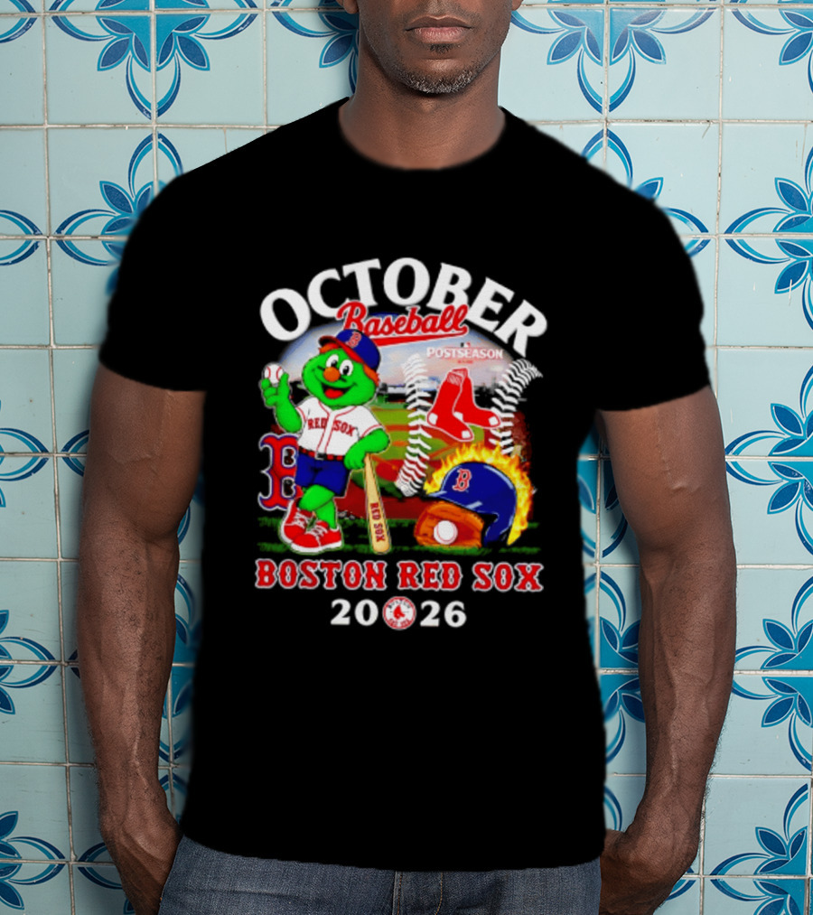 Boston Red Sox October Baseball Postseason 2026 Mascot Red Sox T-Shirt
