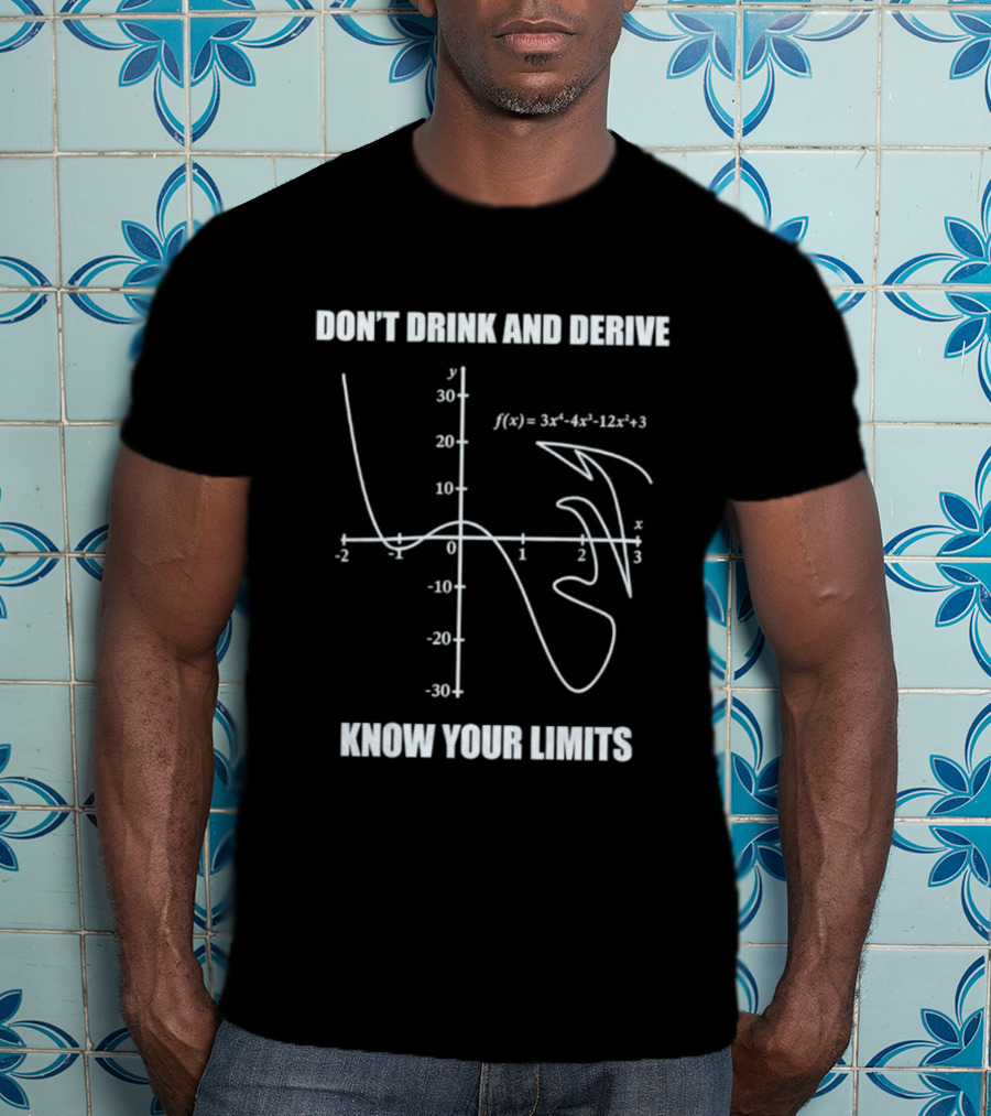 Don't Drink And Derive Math Graph Know Your Limits Equation Humor T-Shirt