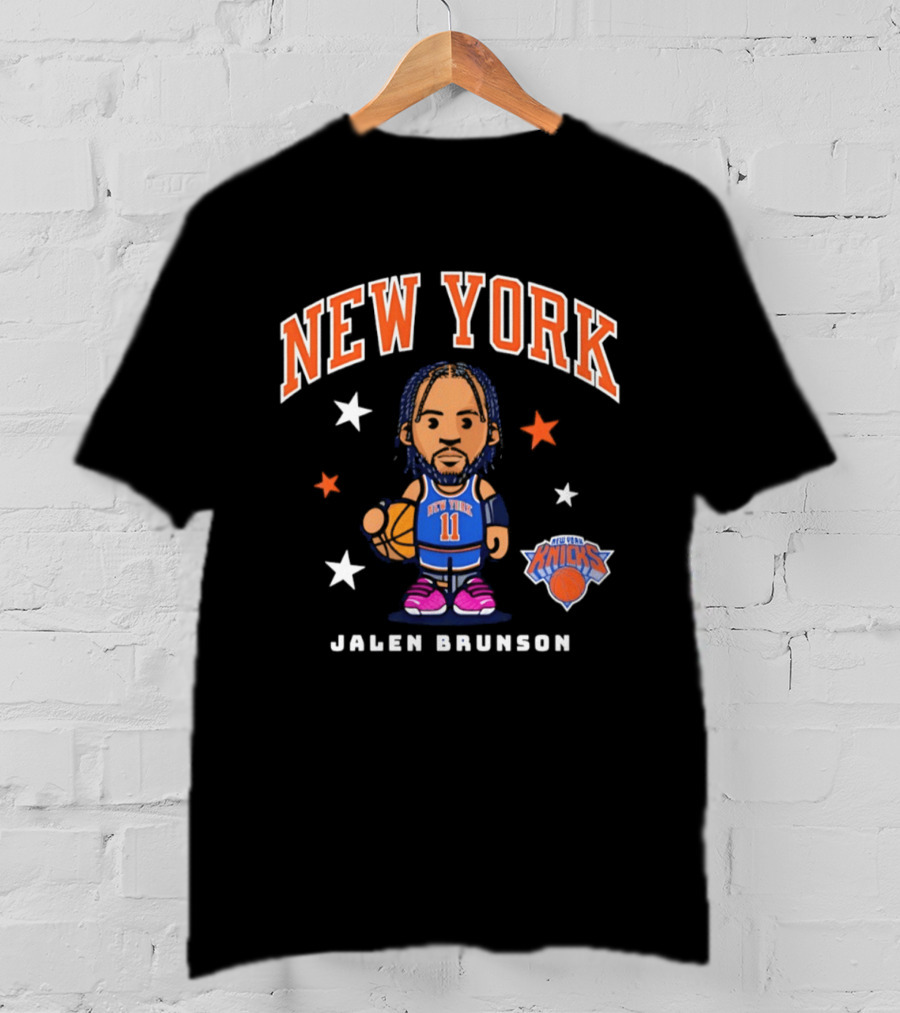 Jalen Brunson New York Knicks 11 Basketball Cartoon Stars T-Shirt