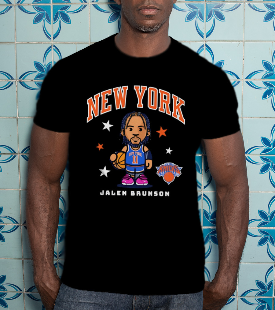 Jalen Brunson New York Knicks 11 Basketball Cartoon Stars T-Shirt