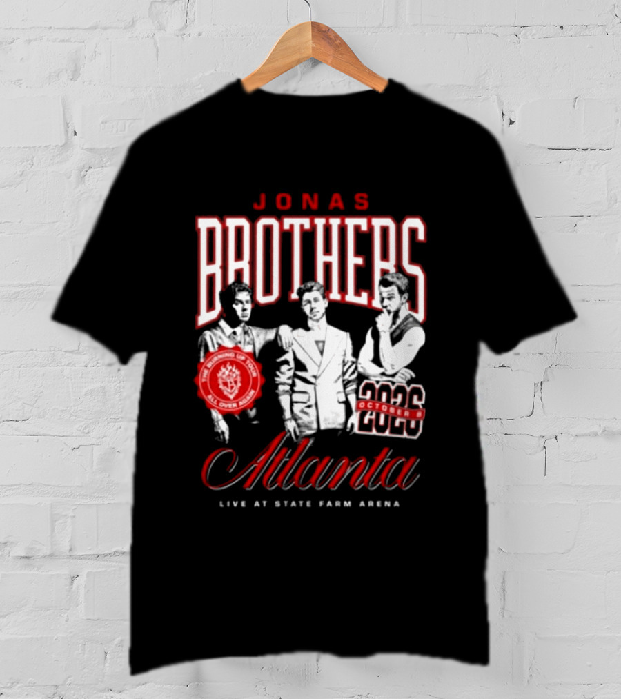 Jonas Brothers Atlanta State Farm Arena 2024 October Live Burning Up All Over Again T-Shirt
