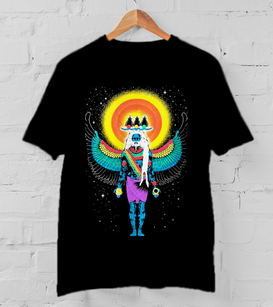 Major Lazer Swizz Beatz Psychedelic Ancient Egyptian Winged Sunburst Deity T-Shirt