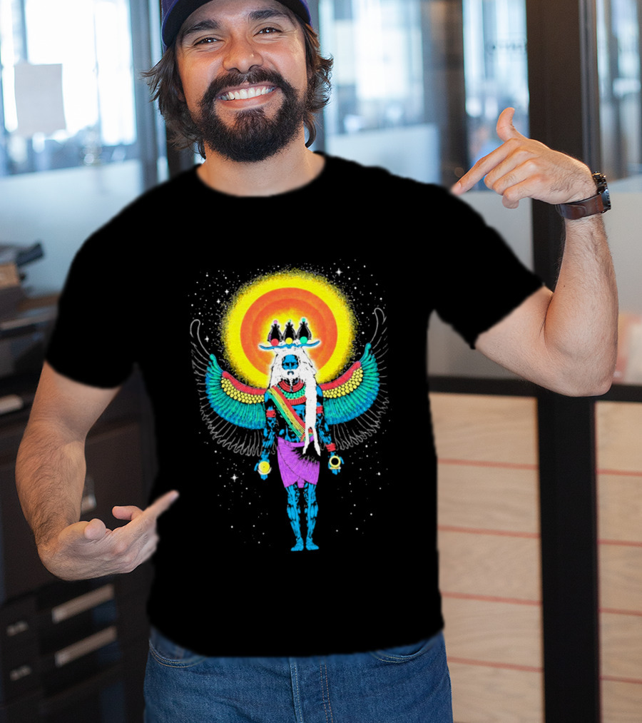 Major Lazer Swizz Beatz Psychedelic Ancient Egyptian Winged Sunburst Deity T-Shirt
