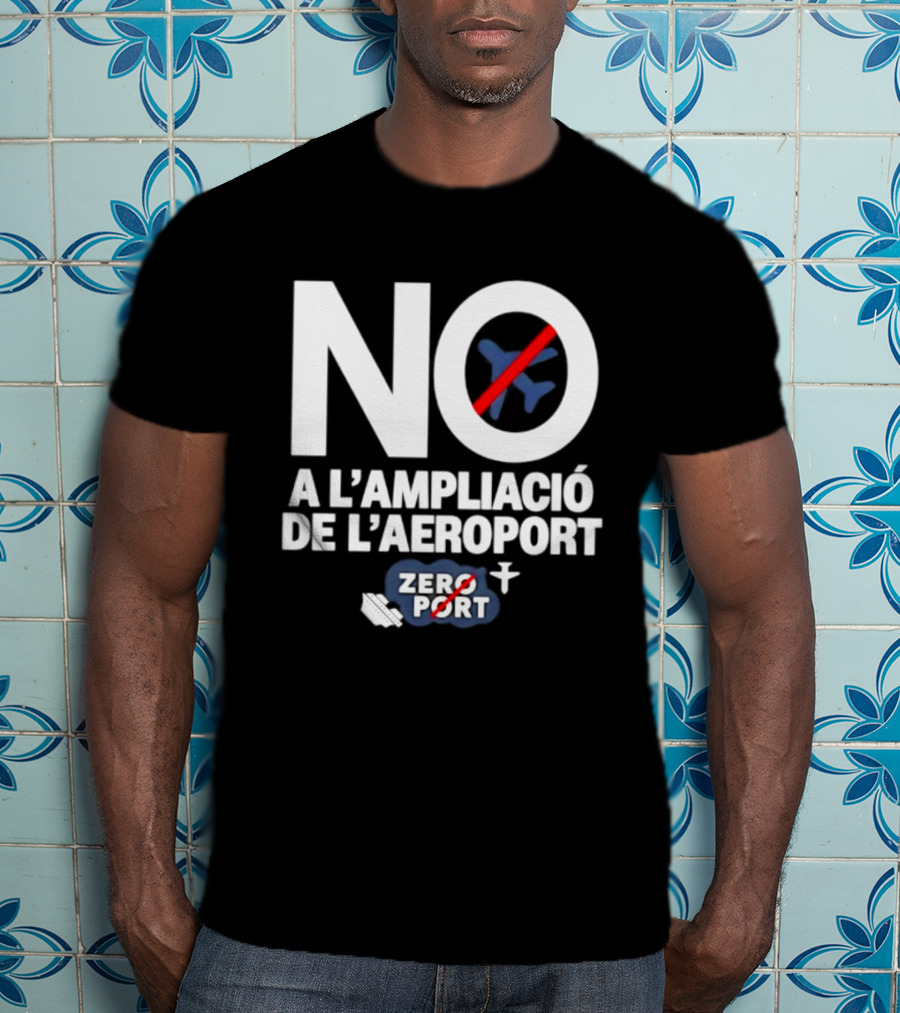 No A L'Ampliació De L'Aeroport Zero Port Avió Creuat T-Shirt