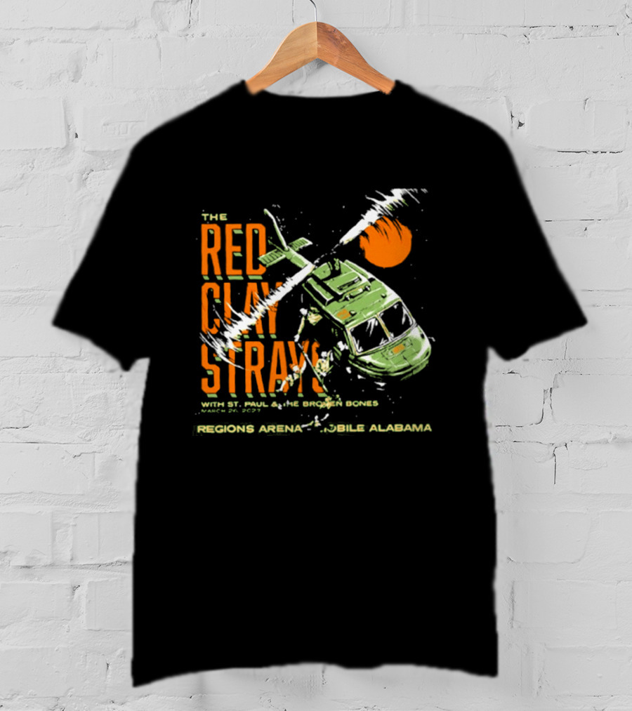 The Red Clay Strays With St. Paul & The Broken Bones Helicopter March 26 2027 Regions Arena Mobile Alabama T-Shirt