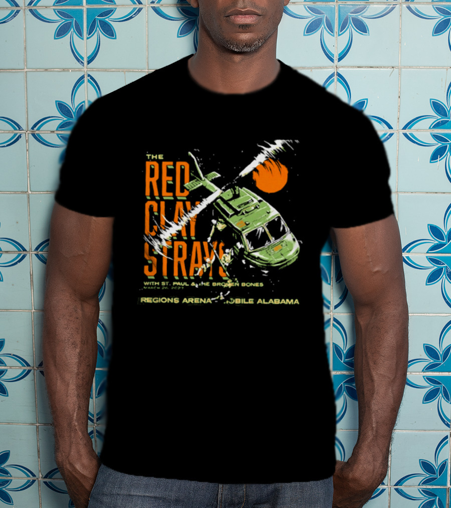 The Red Clay Strays With St. Paul & The Broken Bones Helicopter March 26 2027 Regions Arena Mobile Alabama T-Shirt