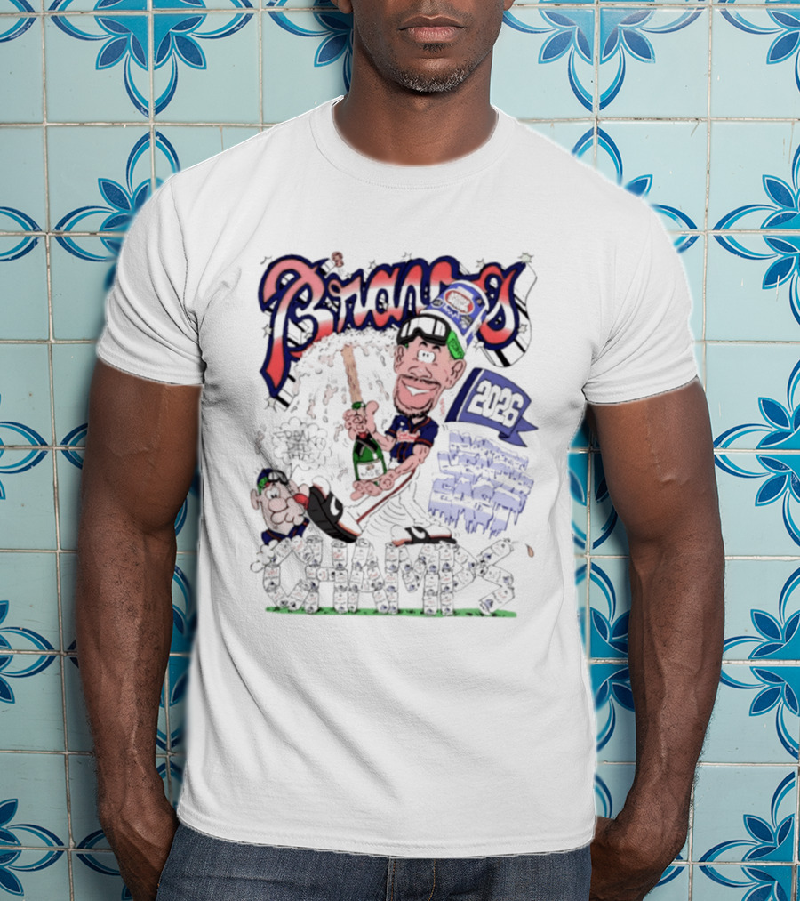 Atlanta Braves 2026 Champs National League East Caricatures Baseball T-Shirt