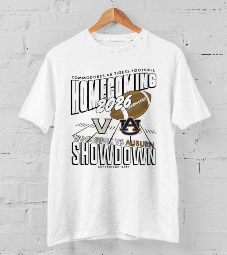 Auburn Vs Vanderbilt Tigers Commodores Homecoming 2026 September Showdown T-Shirt