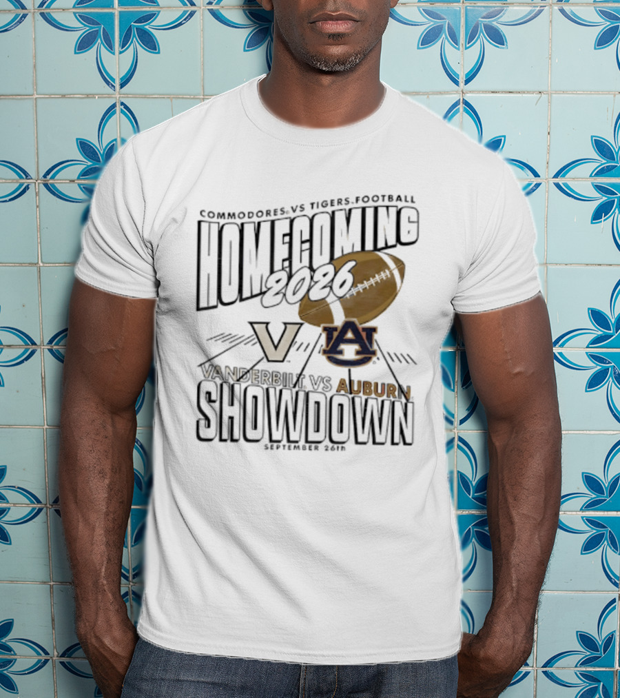Auburn Vs Vanderbilt Tigers Commodores Homecoming 2026 September Showdown T-Shirt