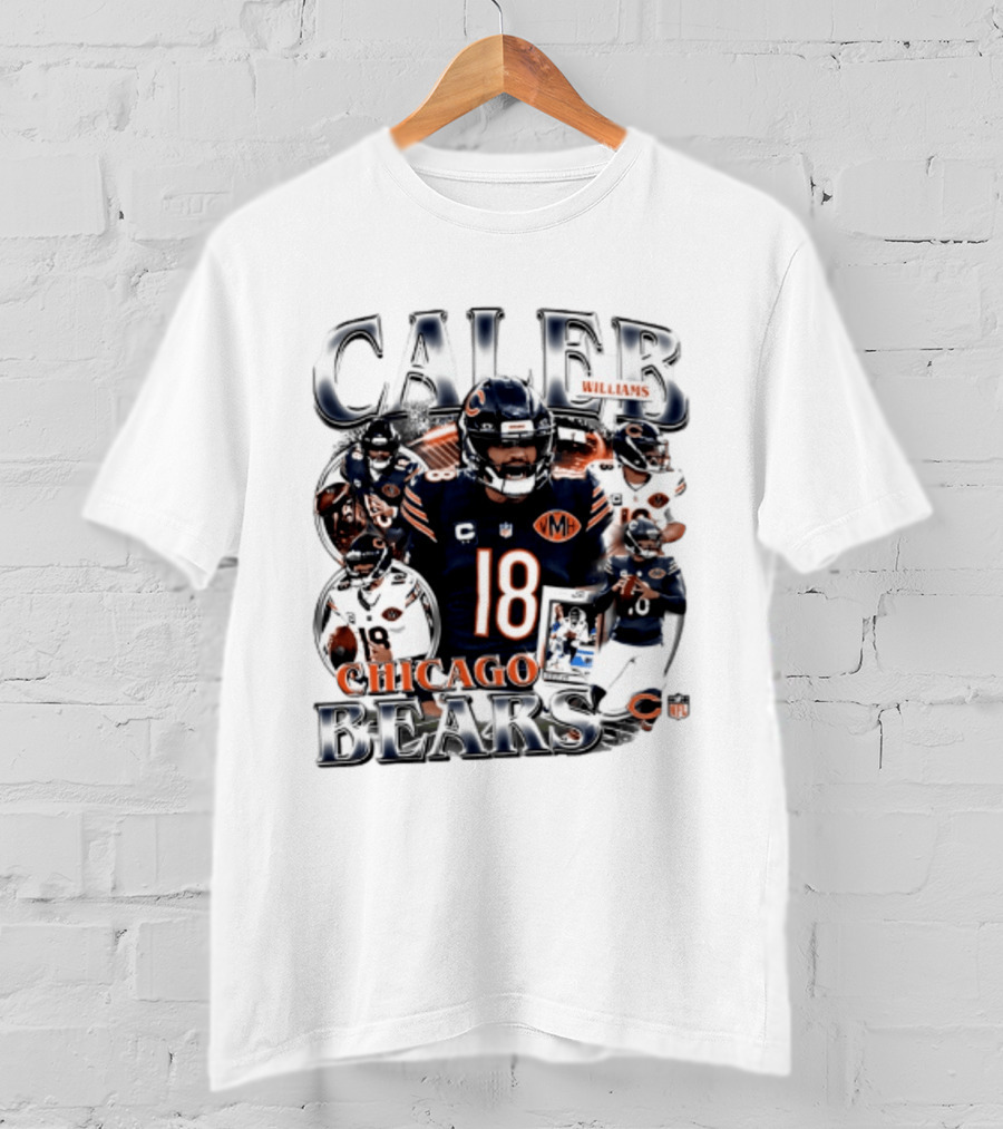 Caleb Williams Chicago Bears 18 Player Collage 2026 T-Shirt