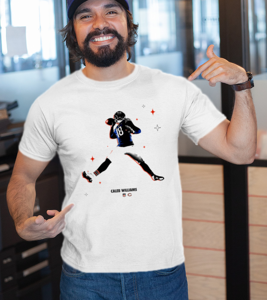 Caleb Williams Chicago Bears Fly Air Jordan 8 Pose T-Shirt