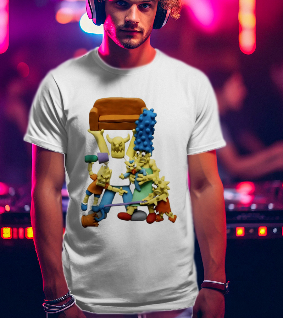 Couch Gag Sculpted Family Chaos Iconic Animation T-Shirt