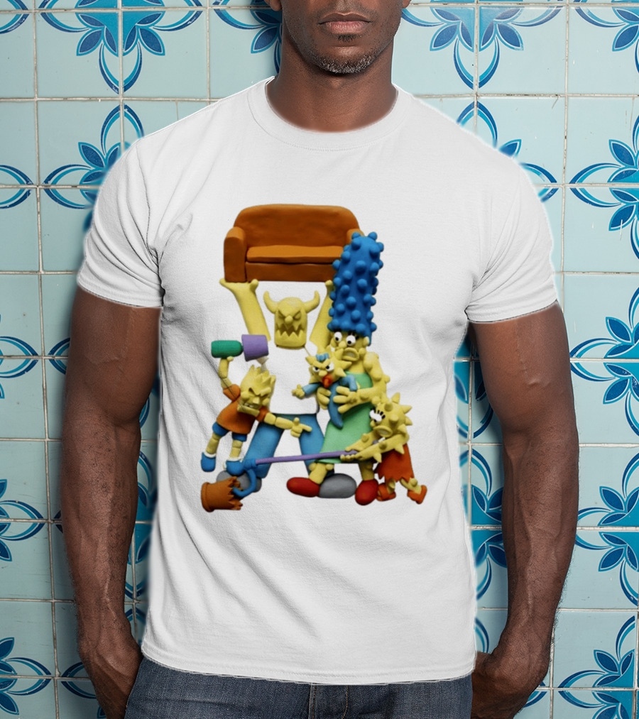 Couch Gag Sculpted Family Chaos Iconic Animation T-Shirt