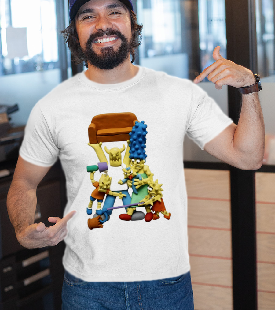Couch Gag Sculpted Family Chaos Iconic Animation T-Shirt