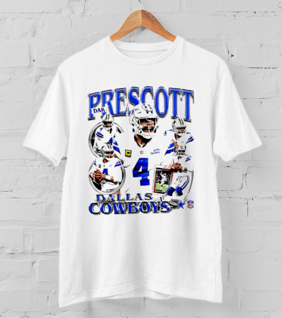 Prescott 4 Dallas Cowboys Player Collage 2026 T-Shirt
