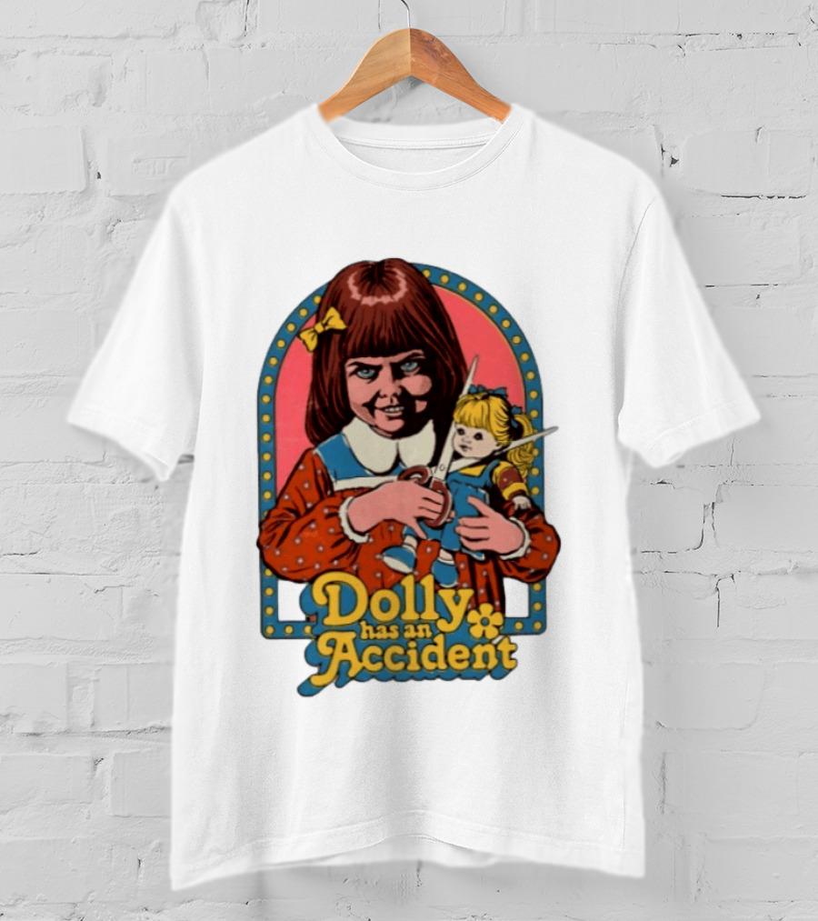 Dolly Has An Accident Creepy Doll Steven Rhodes T-Shirt