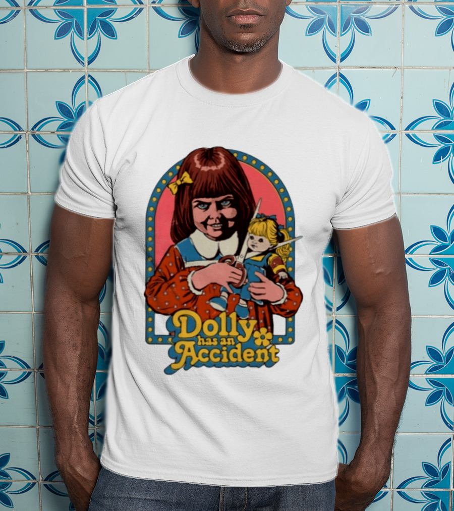Dolly Has An Accident Creepy Doll Steven Rhodes T-Shirt
