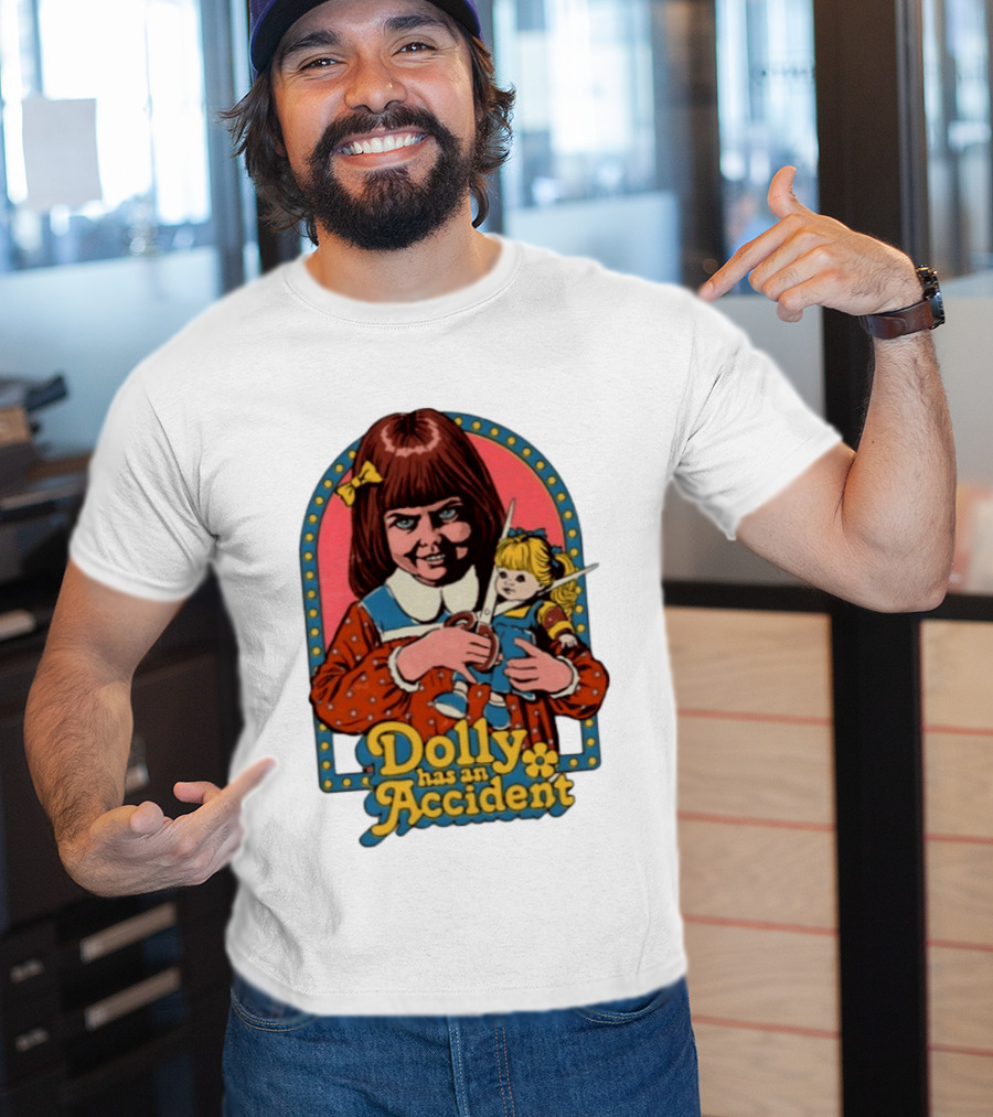 Dolly Has An Accident Creepy Doll Steven Rhodes T-Shirt
