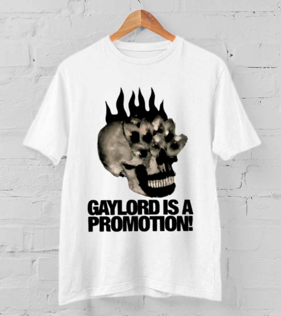Gaylord Is A Promotion Skull Flamed Spikes Sarcastic T-Shirt