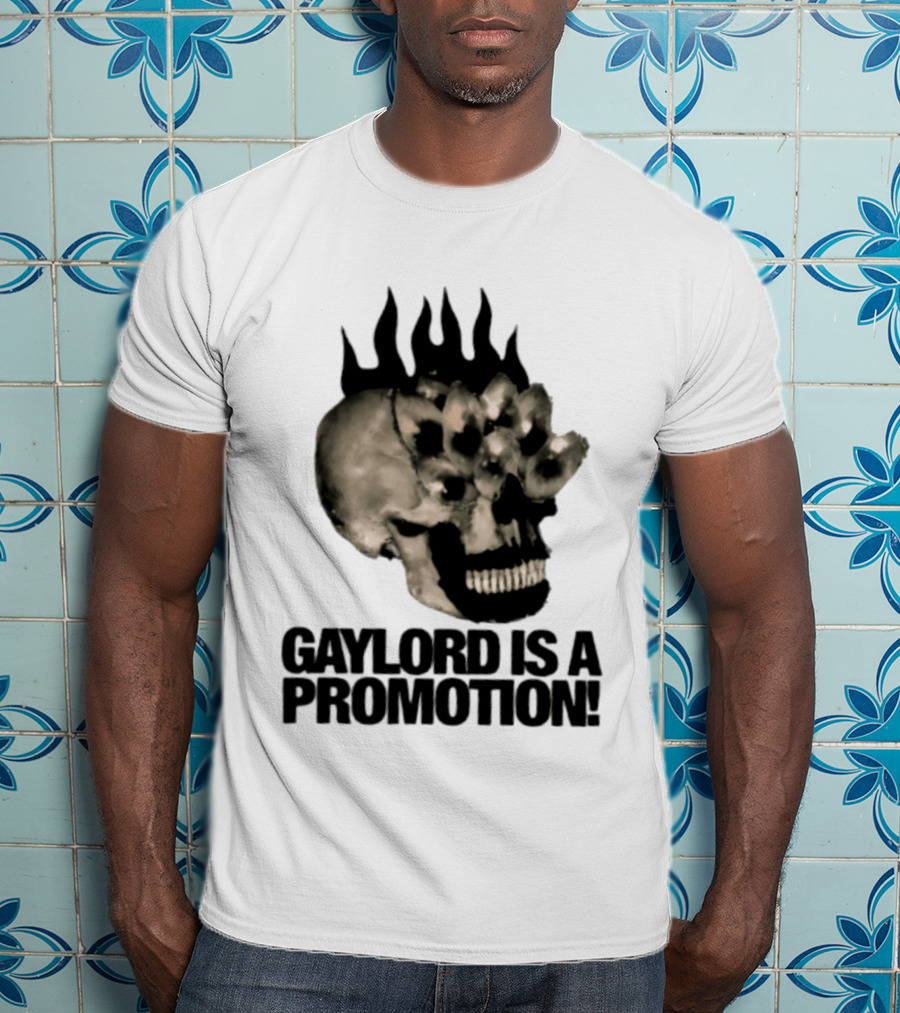 Gaylord Is A Promotion Skull Flamed Spikes Sarcastic T-Shirt