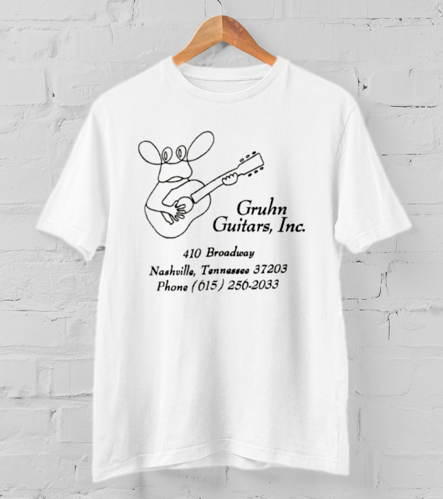 Gruhn Guitars Inc 410 Broadway Nashville Tennessee 37203 Phone 615 256 2033 T-Shirt