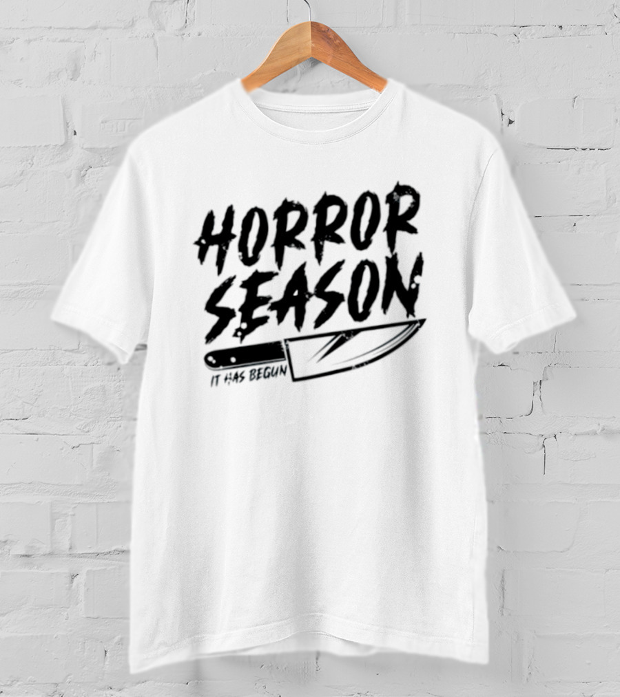 Horror Season It Has Begun Scary Halloween Knife T-Shirt