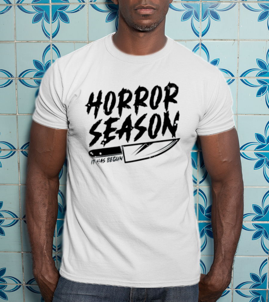 Horror Season It Has Begun Scary Halloween Knife T-Shirt
