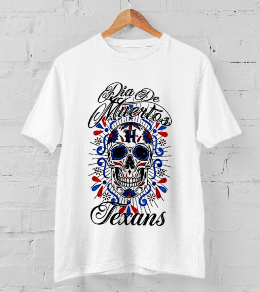 Dia De Los Muertos Texans 2026 Sugar Skull Football T-Shirt