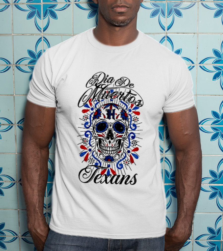 Dia De Los Muertos Texans 2026 Sugar Skull Football T-Shirt