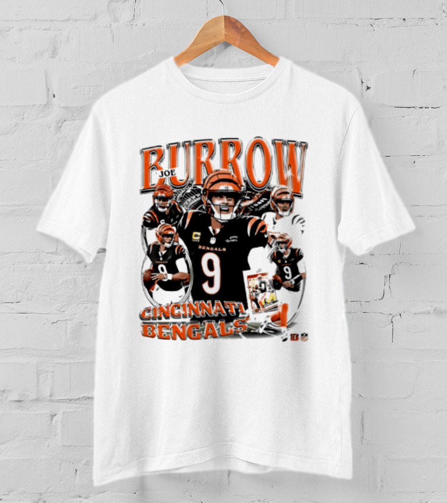 Burrow Cincinnati Bengals 9 Player Collage 2026 T-Shirt