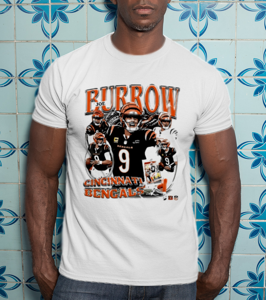Burrow Cincinnati Bengals 9 Player Collage 2026 T-Shirt