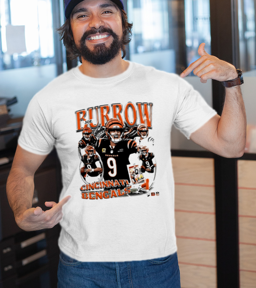 Burrow Cincinnati Bengals 9 Player Collage 2026 T-Shirt