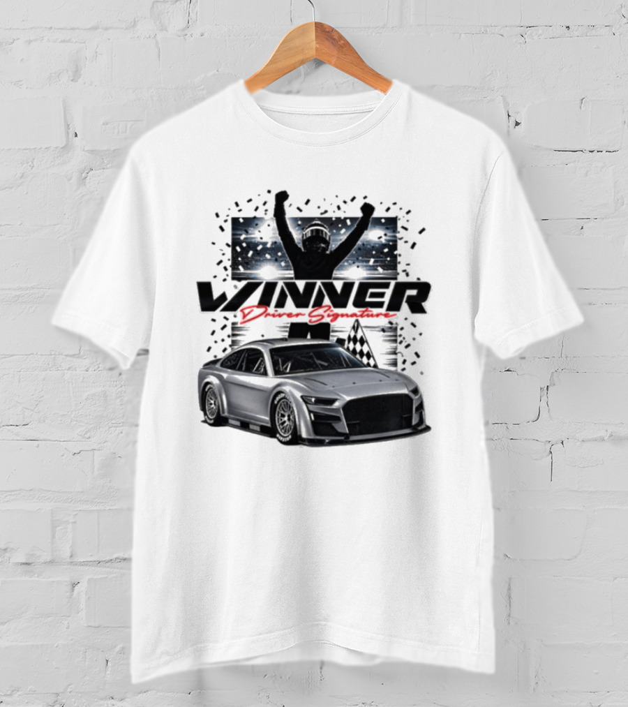 Joey Logano 2026 Winner Bass Pro Shops Night Race Victory Car And Driver Signature T-Shirt